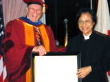 Dr. Kisho Kurokawa gives speech at Anaheim University Graduation ceremony